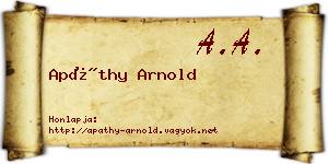 Apáthy Arnold névjegykártya