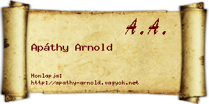 Apáthy Arnold névjegykártya