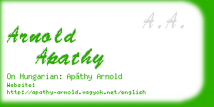 arnold apathy business card