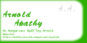 arnold apathy business card
